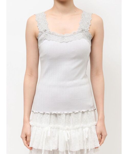 merry jenny(メリージェニー)の「lace frame camisole tops(キャミソール・レディース・オフホワイト/ピンク/ライトブルー・FREE)」の21枚目の写真