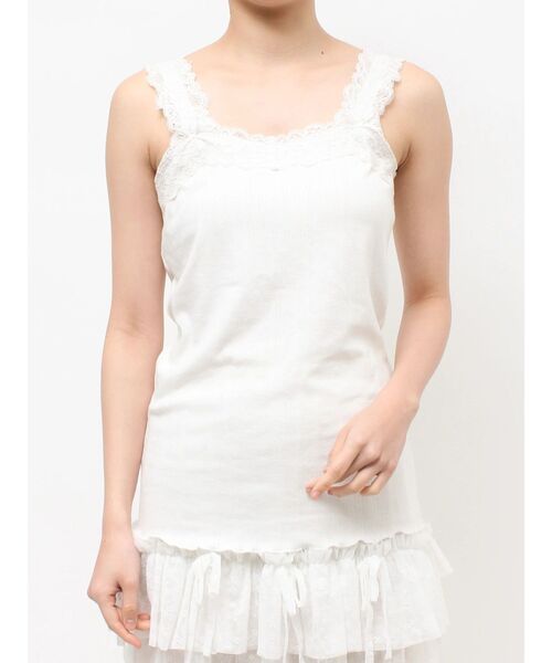 merry jenny(メリージェニー)の「lace frame camisole tops(キャミソール・レディース・オフホワイト/ピンク/ライトブルー・FREE)」の15枚目の写真