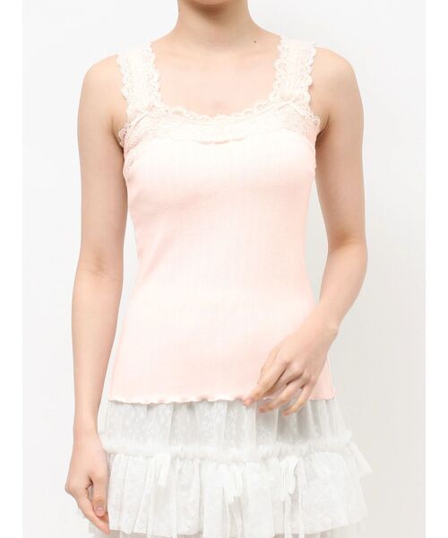 merry jenny(メリージェニー)の「lace frame camisole tops(キャミソール・レディース・オフホワイト/ピンク/ライトブルー・FREE)」の16枚目の写真