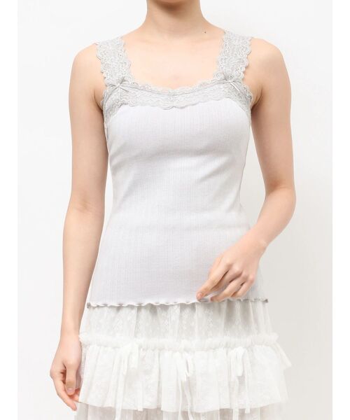merry jenny(メリージェニー)の「lace frame camisole tops(キャミソール・レディース・オフホワイト/ピンク/ライトブルー・FREE)」の17枚目の写真