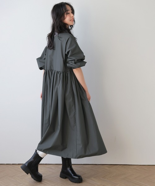 La-gemme（ラジェム）の「ギャザーデザインシャツワンピース（ワンピース・レディース・グレー/ホワイト/ブラック・フリー）」の11枚目の写真