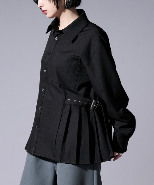 litmus her praha レイヤードシャツ　ブラック HATRA - 【ラスト1点 / 25SS】Alpha Shirt [black] - アルファシャツ