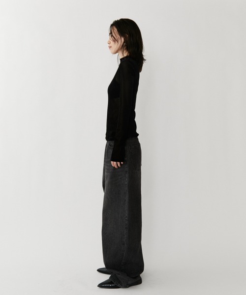 VION(ヴィオン)の「シアーメッシュロングスリーブティー / Sheer Mesh Long Sleeve TEE(Tシャツ/カットソー・レディース・ブラック/グレー・FREE)」の10枚目の写真