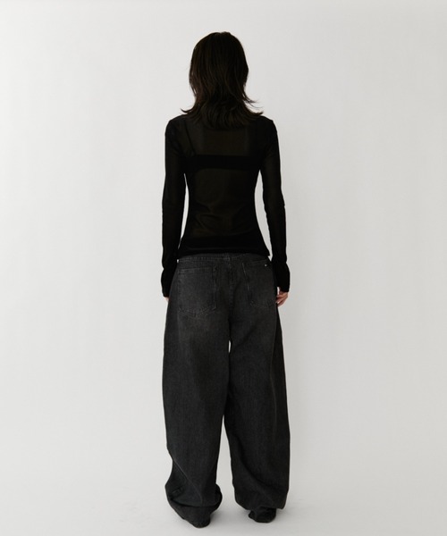 VION(ヴィオン)の「シアーメッシュロングスリーブティー / Sheer Mesh Long Sleeve TEE(Tシャツ/カットソー・レディース・ブラック/グレー・FREE)」の11枚目の写真