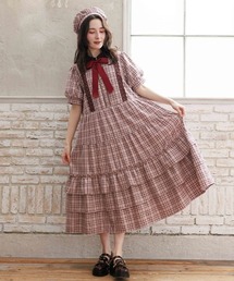 axes femme | 丸襟チェックワンピース(ワンピース)