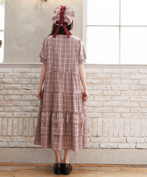 axes femme（アクシーズファム）の「丸襟チェックワンピース（ワンピース・レディース・ミント/ピンク/グレー・FREE）」の6枚目の写真