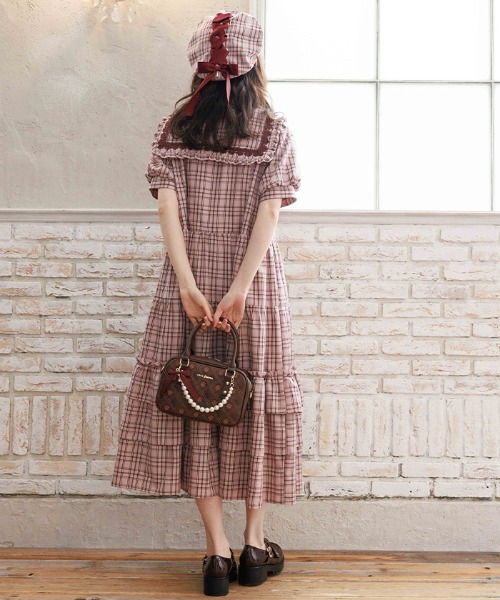 axes femme（アクシーズファム）の「丸襟チェックワンピース（ワンピース・レディース・ミント/ピンク/グレー・FREE）」の10枚目の写真