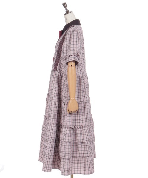 axes femme（アクシーズファム）の「丸襟チェックワンピース（ワンピース・レディース・ミント/ピンク/グレー・FREE）」の12枚目の写真