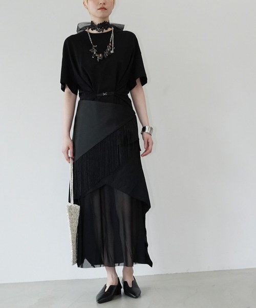 chuclla(チュクラ)の「ドレープレイヤードスカート chw26s147(スカート・レディース・ブラック/ホワイト・M/L)」の19枚目の写真