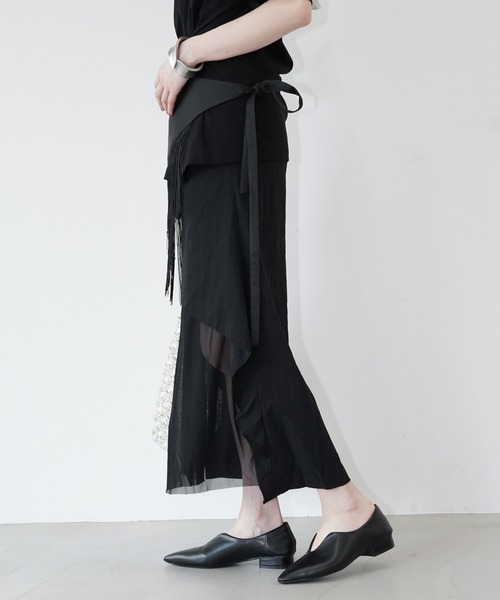 chuclla(チュクラ)の「ドレープレイヤードスカート chw26s147(スカート・レディース・ブラック/ホワイト・M/L)」の20枚目の写真