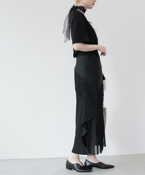 chuclla(チュクラ)の「ドレープレイヤードスカート chw26s147(スカート・レディース・ブラック/ホワイト・M/L)」の21枚目の写真