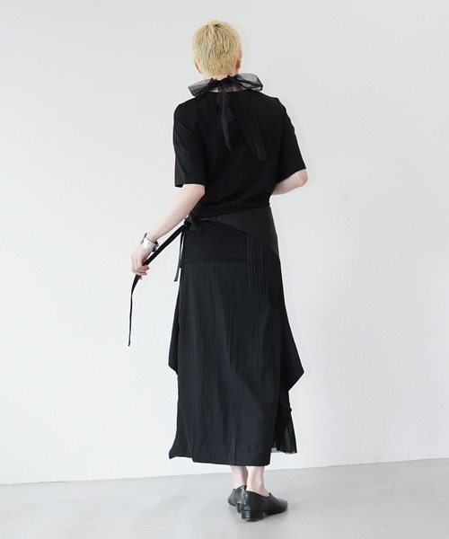 chuclla(チュクラ)の「ドレープレイヤードスカート chw26s147(スカート・レディース・ブラック/ホワイト・M/L)」の22枚目の写真