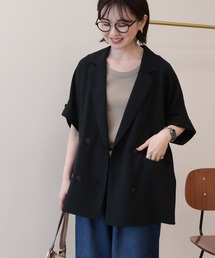 AMERICAN HOLIC | 【接触冷感・イージーケア】リネンライク半袖ジャケット(テーラードジャケット)