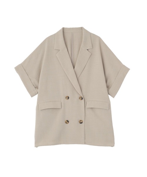 AMERICAN HOLIC（アメリカンホリック）の「【接触冷感・イージーケア】リネンライク半袖ジャケット（テーラードジャケット・レディース・ブラック/ブラウン/グレイッシュベージュ・L/M）」の16枚目の写真