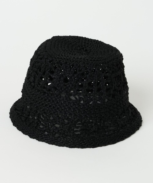 GLOBAL WORK（グローバルワーク）の「透かし編みサーモハット/658838（ハット・キッズ・ブラック/ホワイト・MEDIUM/LARGE）」の2枚目の写真