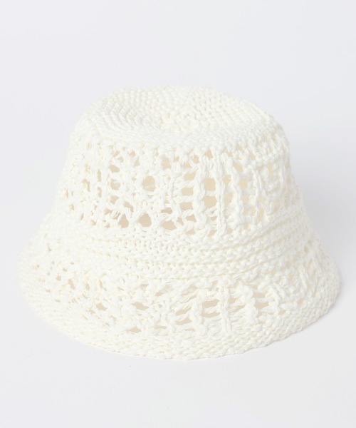 GLOBAL WORK（グローバルワーク）の「透かし編みサーモハット/658838（ハット・キッズ・ブラック/ホワイト・MEDIUM/LARGE）」の7枚目の写真