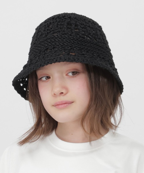 GLOBAL WORK(グローバルワーク)の「透かし編みサーモハット/658838(ハット・キッズ・ブラック/ホワイト・MEDIUM/LARGE)」の20枚目の写真