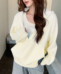 ONEP STAR（ワンピスター）の「フード付きVネックスウェット（パーカー）」