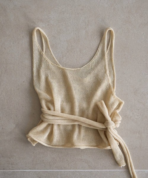 anuke（アンヌーク）の「anuke　Wrapcami Layered Knit ラップキャミレイヤードニット/62620503（ニット/セーター・レディース・クリーム/チャコールグレー・ONE SIZE）」の13枚目の写真