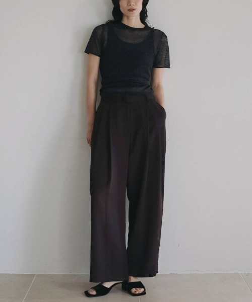 anuke（アンヌーク）の「anuke　Wrapcami Layered Knit ラップキャミレイヤードニット/62620503（ニット/セーター・レディース・クリーム/チャコールグレー・ONE SIZE）」の9枚目の写真