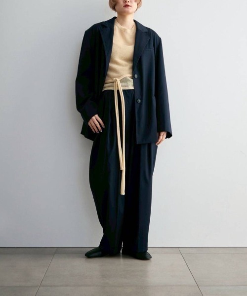 anuke（アンヌーク）の「anuke　Wrapcami Layered Knit ラップキャミレイヤードニット/62620503（ニット/セーター・レディース・クリーム/チャコールグレー・ONE SIZE）」の19枚目の写真