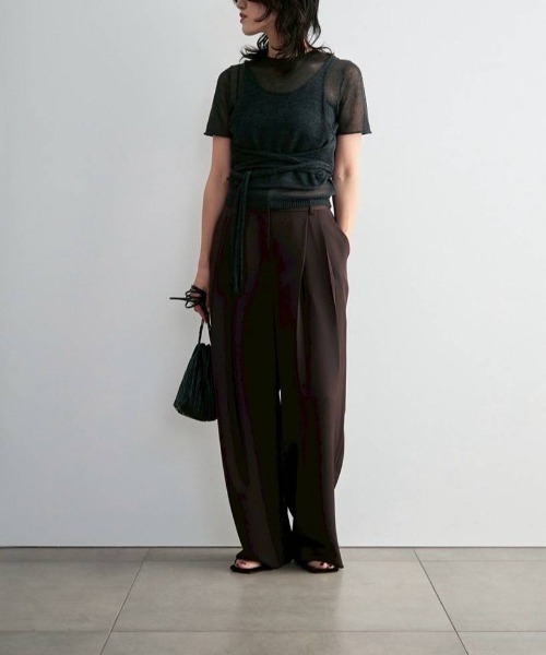 anuke（アンヌーク）の「anuke　Wrapcami Layered Knit ラップキャミレイヤードニット/62620503（ニット/セーター・レディース・クリーム/チャコールグレー・ONE SIZE）」の18枚目の写真