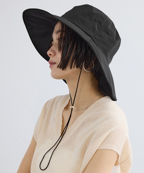 SALON adam et rope'(サロン アダム エ ロペ)の「2WAYレイヤーハット / 撥水・UVケア・取り外し可(ハット・レディース・ブラック/ベージュ系その他2・FREE)」の15枚目の写真