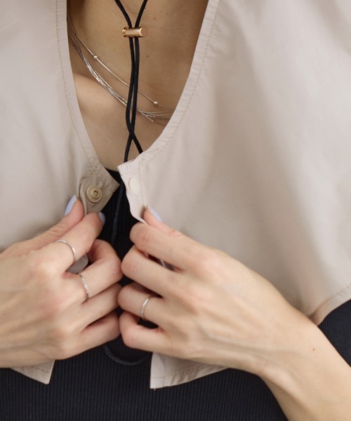 SALON adam et rope'(サロン アダム エ ロペ)の「2WAYレイヤーハット / 撥水・UVケア・取り外し可(ハット・レディース・ブラック/ベージュ系その他2・FREE)」の4枚目の写真