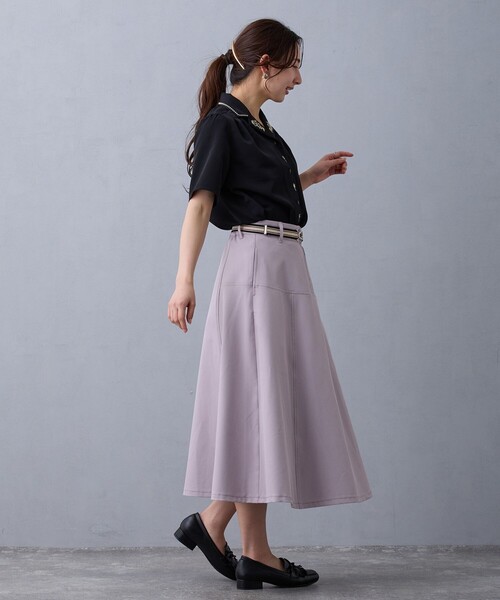 NICOLE CLUB(ニコル クラブ)の「開襟刺繍ブラウス(シャツ/ブラウス・レディース・ブラック/サックスブルー/オフホワイト/イエロー・M)」の12枚目の写真