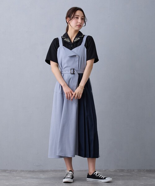 NICOLE CLUB(ニコル クラブ)の「開襟刺繍ブラウス(シャツ/ブラウス・レディース・ブラック/サックスブルー/オフホワイト/イエロー・M)」の13枚目の写真