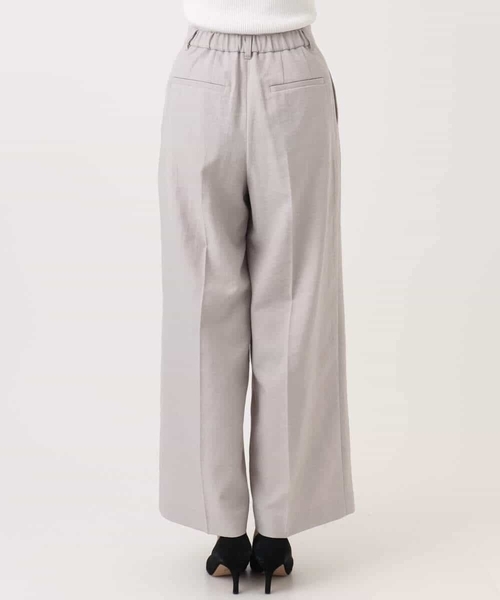 MK MICHEL KLEIN（エムケーミッシェルクラン）の「バイオヴィンテージツイル ワイドストレートパンツ/接触冷感/UVカット/速乾/洗える（スラックス・レディース・ネイビー/グレイッシュベージュ・38）」の18枚目の写真