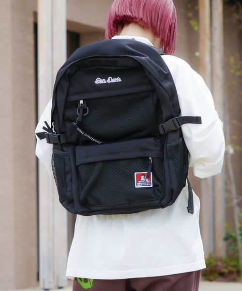 BEN DAVIS(ベンデイビス)の「【BEN DAVIS/ベンデイビス】【中身が見えるメッシュポケット】デイパック 30L大容量 前面2ポケット 15インチPC収納(バックパック/リュック・メンズ・ブラック/ブルー/レッド・FREE)」の10枚目の写真