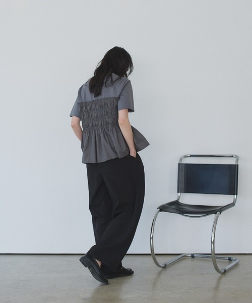 Eclat one(エクラワン)の「【Eclat one】異素材ドッキング シャーリングビスチェライク カットソー(Tシャツ/カットソー・レディース・イエロー/グレー/ホワイト・FREE)」の18枚目の写真