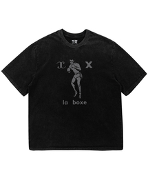 la boxe ピグメントダイング半袖Tシャツ