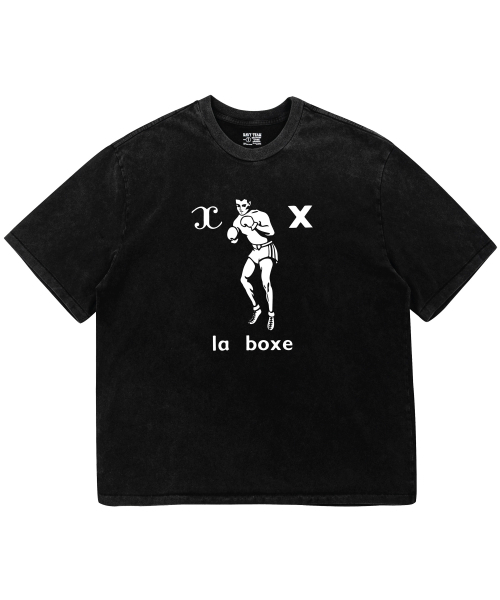 NAVYTEAM(ネイビーチーム)の「la boxe ピグメントダイング半袖Tシャツ(Tシャツ/カットソー・レディース・ブラック×グレー/ブラック×ホワイト・1/2/3)」の3枚目の写真