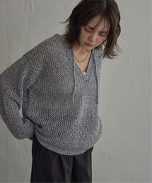 notch. | MIXメッシュキーネックプルオーバー(ニット/セーター)