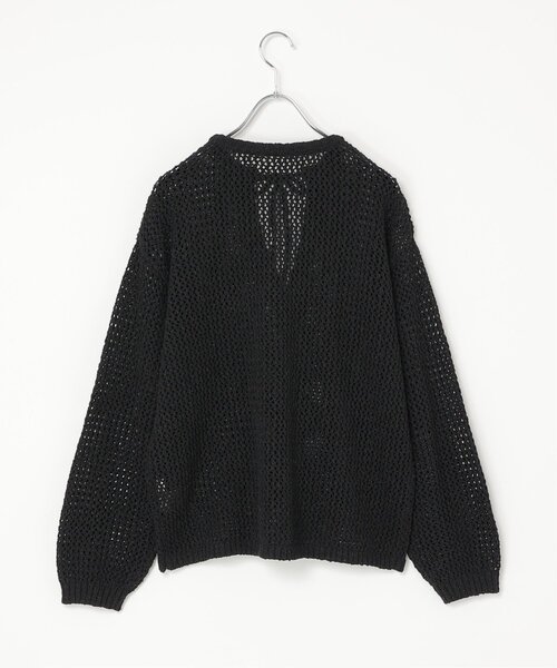 notch.（ノッチ）の「MIXメッシュキーネックプルオーバー（ニット/セーター・レディース・ブラック/アイボリー/グレー・M）」の22枚目の写真