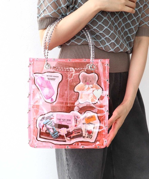 Cepica(セピカ)の「【HEY! Mrs ROSE】POCKETS BAG(ショルダーバッグ・レディース・クリア/ピンク・FREE)」の2枚目の写真