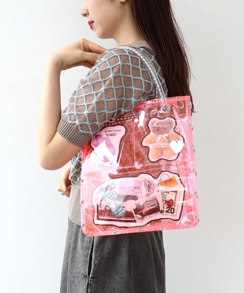 Cepica(セピカ)の「【HEY! Mrs ROSE】POCKETS BAG(ショルダーバッグ・レディース・クリア/ピンク・FREE)」の3枚目の写真