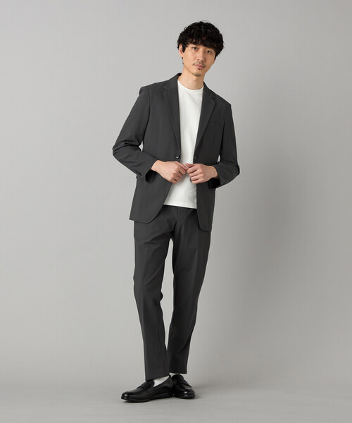 COMME CA MEN（コムサメン）の「【セットアップ対応】福井産 ナイロントリコットジャージー テーパードパンツ（スラックス・メンズ・グレー・M/L/S）」の3枚目の写真