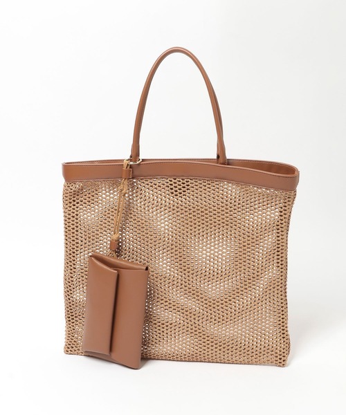 Andemiu（アンデミュウ）の「メッシュスクエアトート634250（トートバッグ・レディース・ブラウン/ホワイト・FREE）」の12枚目の写真