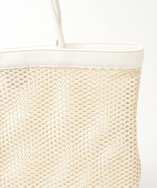 Andemiu（アンデミュウ）の「メッシュスクエアトート634250（トートバッグ・レディース・ブラウン/ホワイト・FREE）」の3枚目の写真