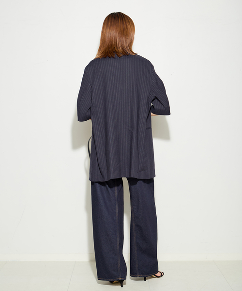 journal standard L'essage(ジャーナルスタンダードレサージュ)の「8ozデニムバルーンパンツ(デニムパンツ・レディース・ネイビー/ブルー・36/38)」の4枚目の写真