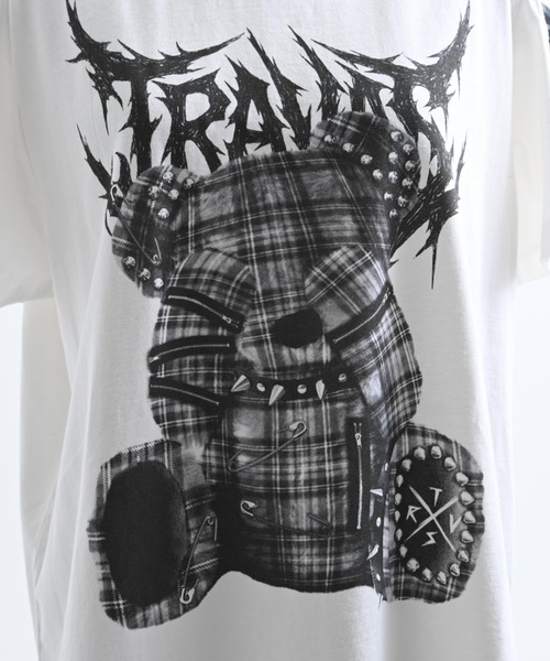 TRAVAS TOKYO（トラバス トウキョウ）の「『TRAVAS TOKYO/トラバス トーキョー』チェックレイヤードくまプリントTシャツ（Tシャツ/カットソー・レディース・ホワイト/ブラック・FREE）」の21枚目の写真