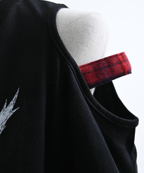 TRAVAS TOKYO（トラバス トウキョウ）の「『TRAVAS TOKYO/トラバス トーキョー』チェックレイヤードくまプリントTシャツ（Tシャツ/カットソー・レディース・ホワイト/ブラック・FREE）」の14枚目の写真