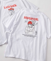 【70】【RCG/レッドキャップガール】ワンポイント刺繍 バックプリント クルーネックTシャツ/ユニセックス/レディース/メンズ