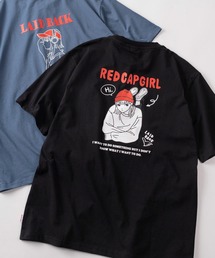 【70】【RCG/レッドキャップガール】ワンポイント刺繍 バックプリント クルーネックTシャツ/ユニセックス/レディース/メンズ