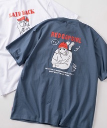 【70】【RCG/レッドキャップガール】ワンポイント刺繍 バックプリント クルーネックTシャツ/ユニセックス/レディース/メンズ