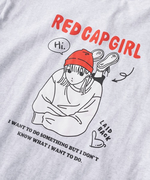 Red Cap Girl(レッドキャプガール)の「【70】【RCG/レッドキャップガール】ワンポイント刺繍 バックプリント クルーネックTシャツ/ユニセックス/レディース/メンズ(Tシャツ/カットソー・メンズ・ブラック系/ブルー系/ブルー系1/ブラック系1/ライトグレー系/ホワイト系/ホワイト系1/ライトグレー系1・M/L)」の19枚目の写真