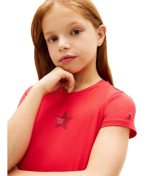 TOMMY HILFIGER(トミーヒルフィガー)の「GIRLS スターフラッグショートスリーブTシャツ(Tシャツ/カットソー・キッズ・レッド/マルチ・150cm/140cm/160cm/130cm)」の6枚目の写真